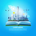 Open Book Big City Geography Read School Education Knowledge Concept Royalty Free Stock Photo