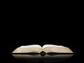 Open book, black background