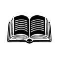 Open book black and white icon symbolizing education knowledge and learning Royalty Free Stock Photo