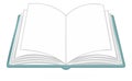 Open Book with Blank Pages Teal Cover Study Education Read Write Ideas Storytelling Royalty Free Stock Photo