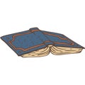 Open Book with a Blue Cover Royalty Free Stock Photo