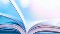 Open Book with Blue Pages Abstract Royalty Free Stock Photo