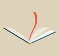 Open book with bookmark. Colorful book icon, vector illustration. Learn and study. Education and knowledge. Reading Royalty Free Stock Photo