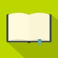 Open book with bookmark icon, flat style Royalty Free Stock Photo
