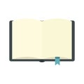 Open book with bookmark icon, flat style