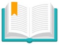 Open book with bookmark, illustration of reading, education, learning, or knowledge Royalty Free Stock Photo