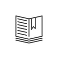 Open book with a bookmark line icon
