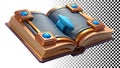 Open book bookmark, reading material, literature symbol, study resource png transparent image Generative AI