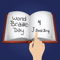 World Braille Day, 4 January. Royalty Free Stock Photo