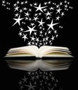 Open book and bright stars