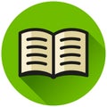 Open book circle green icon