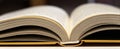 Open book close up. One book is yellow. Royalty Free Stock Photo