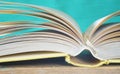 Open book close up shot. Reading, learning, education, literature, Royalty Free Stock Photo