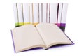 Open book and a collection of books Royalty Free Stock Photo