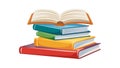 Open book on colorful stack, symbolizing open learning & wisdom, vector design Generative AI Royalty Free Stock Photo