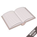 Open book 3D vector icon in flat style Royalty Free Stock Photo