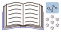 Open Book With Diagram of Nodes and Distributed Blocks for Knowledge and Data Sharing Concepts Royalty Free Stock Photo