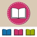 Open Book - Editable Colorful Vector Icons - Isolated On White