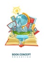 Open Book Education Concept Abstract Composition Royalty Free Stock Photo