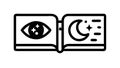 Open Book Eye Moon, Day Night Knowledge, vector design Generative AI Royalty Free Stock Photo