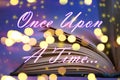 Open book of fairy tales and text Once upon a time Royalty Free Stock Photo