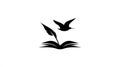 Open Book with Feather Quill and Bird Flying - Symbol of Freedom, Knowledge, and Creativity Royalty Free Stock Photo