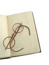 Open book and glasses Royalty Free Stock Photo