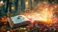 An Open Book Glowing With Magic and Ancient Wisdom Royalty Free Stock Photo