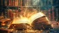 An Open Book Glowing With Magic and Ancient Wisdom Royalty Free Stock Photo