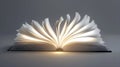 Open book glowing pages knowledge wisdom light Royalty Free Stock Photo