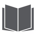 Open book glyph icon, school and education