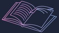 Open Book with Gradient Pages, Modern Digital Learning, vector design Generative AI Royalty Free Stock Photo