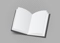 Open book on gray transparent background