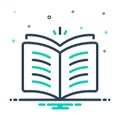 Mix icon for Open Book, knowledge and magazine