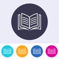 Open book icon colorful buttons