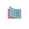 Open book icon illustration isolated vector sign symbol logo on white background Royalty Free Stock Photo