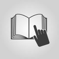 The open book icon. Manual and tutorial, instruction symbol. Flat