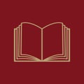 The open book icon. Manual and tutorial, instruction symbol. Flat