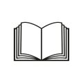 The open book icon. Manual and tutorial, instruction symbol. Flat