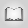 The open book icon. Manual and tutorial, instruction symbol. Flat
