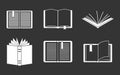 Open book icon set grey Royalty Free Stock Photo