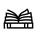 Open book icon on stack symbolizing learning and education Royalty Free Stock Photo