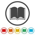 Open book icon, vector book icon, vector illustration, 6 Colors Included Royalty Free Stock Photo