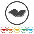 Open book icon, vector book icon, vector illustration, 6 Colors Included Royalty Free Stock Photo