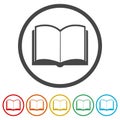 Open book icon, vector book icon, vector illustration, 6 Colors Included Royalty Free Stock Photo