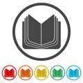 Open book icon, vector book icon, vector illustration, 6 Colors Included Royalty Free Stock Photo