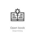 open book icon vector from design thinking collection. Thin line open book outline icon vector illustration. Outline, thin line Royalty Free Stock Photo