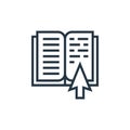 open book icon vector from book and document concept. Thin line illustration of open book editable stroke. open book linear sign Royalty Free Stock Photo