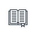 open book icon vector from book and document concept. Thin line illustration of open book editable stroke. open book linear sign Royalty Free Stock Photo