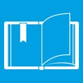 Open book icon white Royalty Free Stock Photo